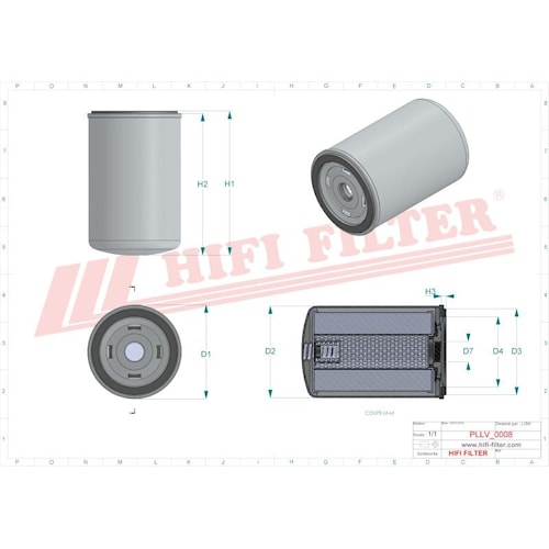 OIL FILTER SO 434 technical sheet