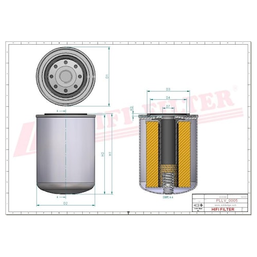 OIL FILTER SO 404 technical sheet