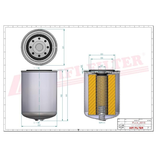 OIL FILTER SO 7152 technical sheet