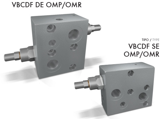 Тормозной клапан фланцевого монтажа на мотор типа OMS с разблокировкой тормоза и без тип VBCDF DE(SE) OMS   