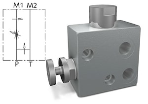 Трехлинейный регулятор потока фланцевого монтажа на гидромоторы типа OMS Danfoss RFP3 OMS   
