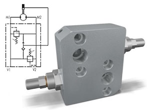 Перекрестный предохранительный клапан фланцевого монтажа на мотор типа OMP/OMR с разблокировкой тормоза и без тип VAU OMP/OMR   