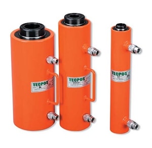 Гидродомкраты с гидравлическим возвратом и полым штоком серии TDCH