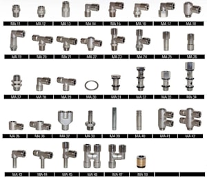 Фитинги цанговые металл 18 бар. Серия МА.